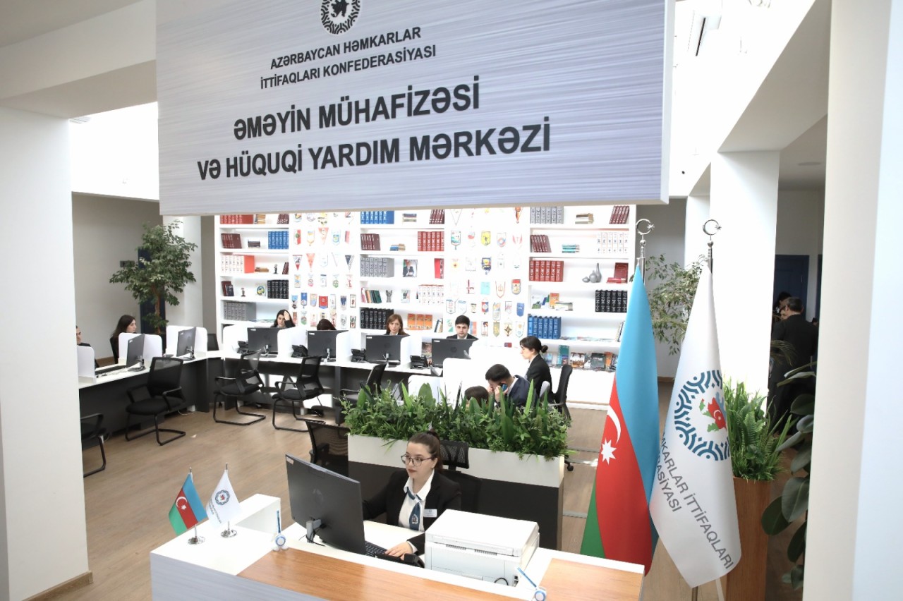 Azərbaycan Həmkarlar İttifaqları Konfederasiyasında yeni mərkəzin açılışı oldu - FOTOLAR